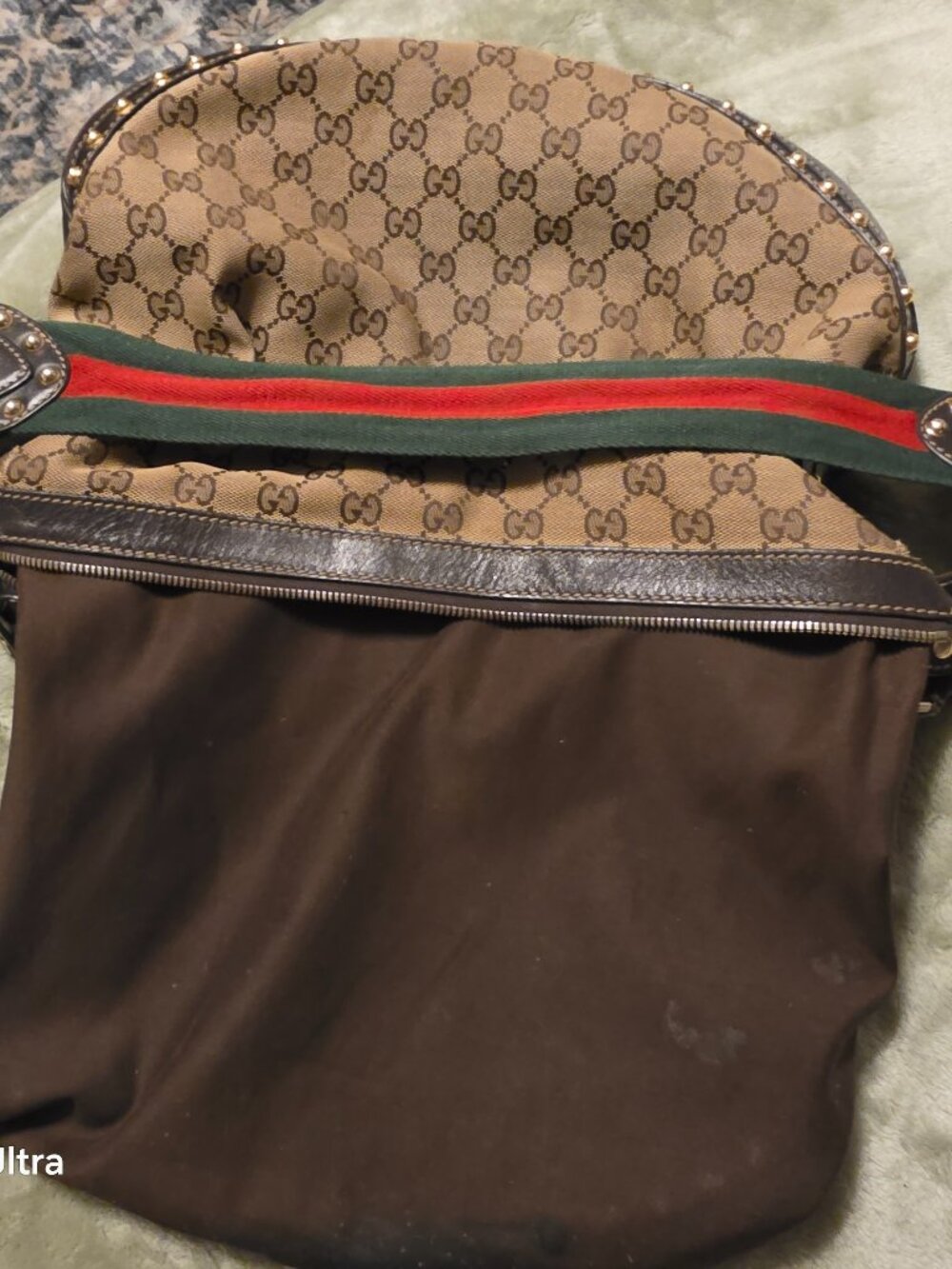 Gucci Dark brown studded Pelham Shoulder bag